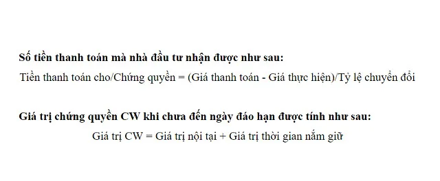 Công thức tính giá chứng quyền
