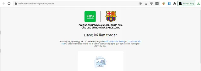 Đăng ký sàn FBS bước 1