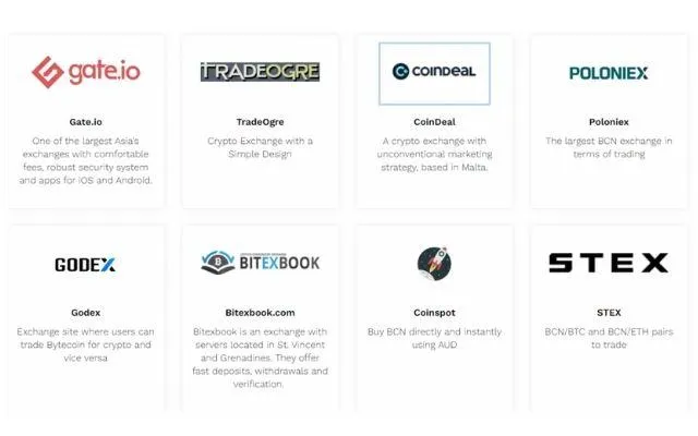 Mua Bytecoin từ những sàn giao dịch coin để nhận BCN