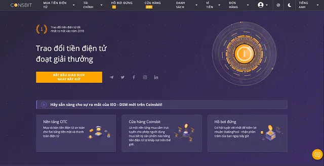 Những sản phẩm tại Coinsbit.io