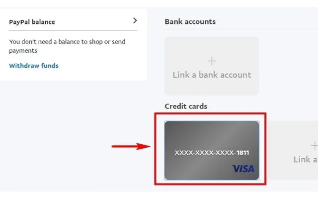 Tick chọn vào mục “Credit Cards” để tiếp tục xác nhận